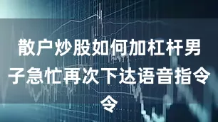 散户炒股如何加杠杆男子急忙再次下达语音指令